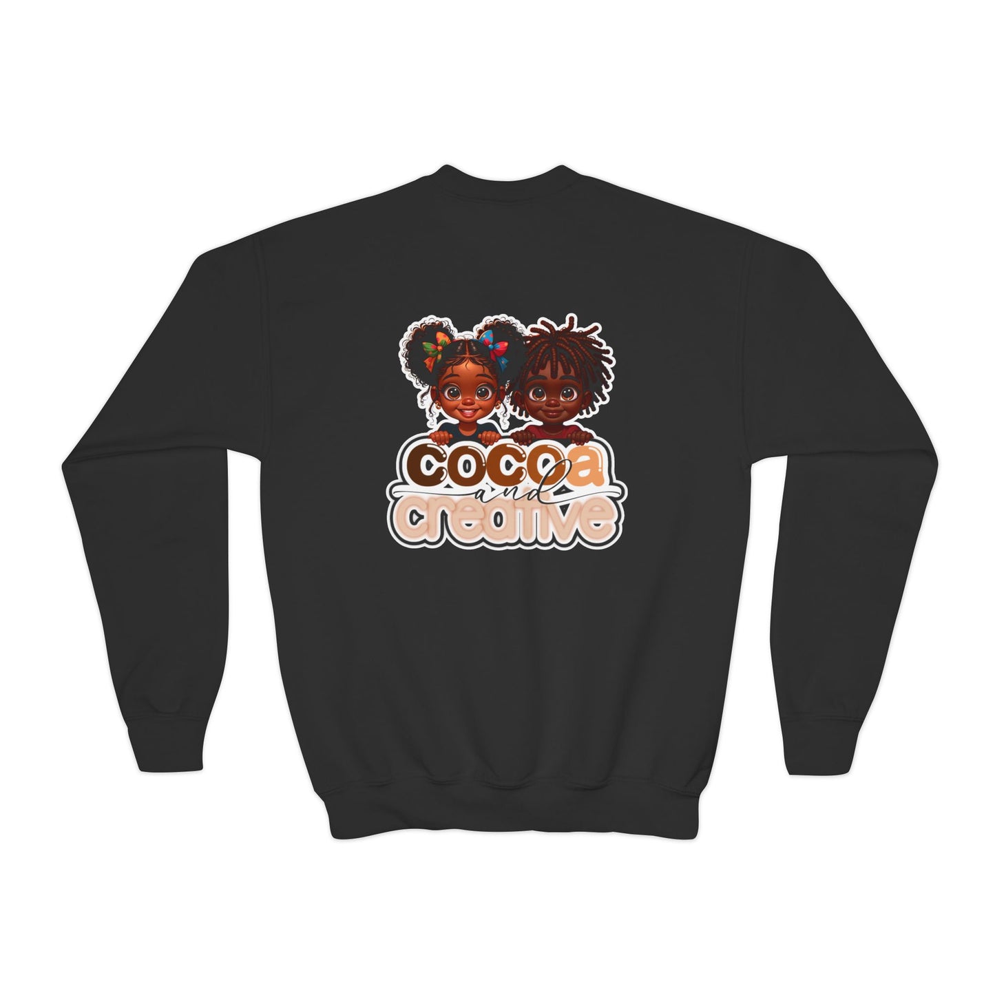 Cocoa and Creative Youth Sweatshirt | Front and Back Design