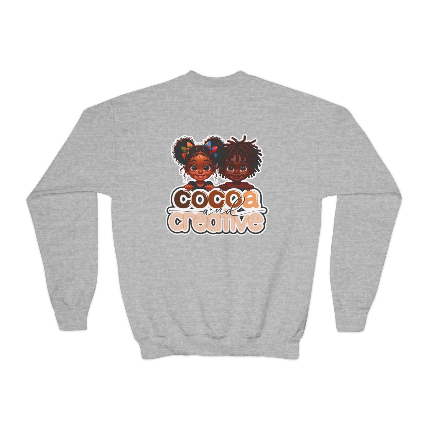 Cocoa and Creative Youth Sweatshirt | Front and Back Design