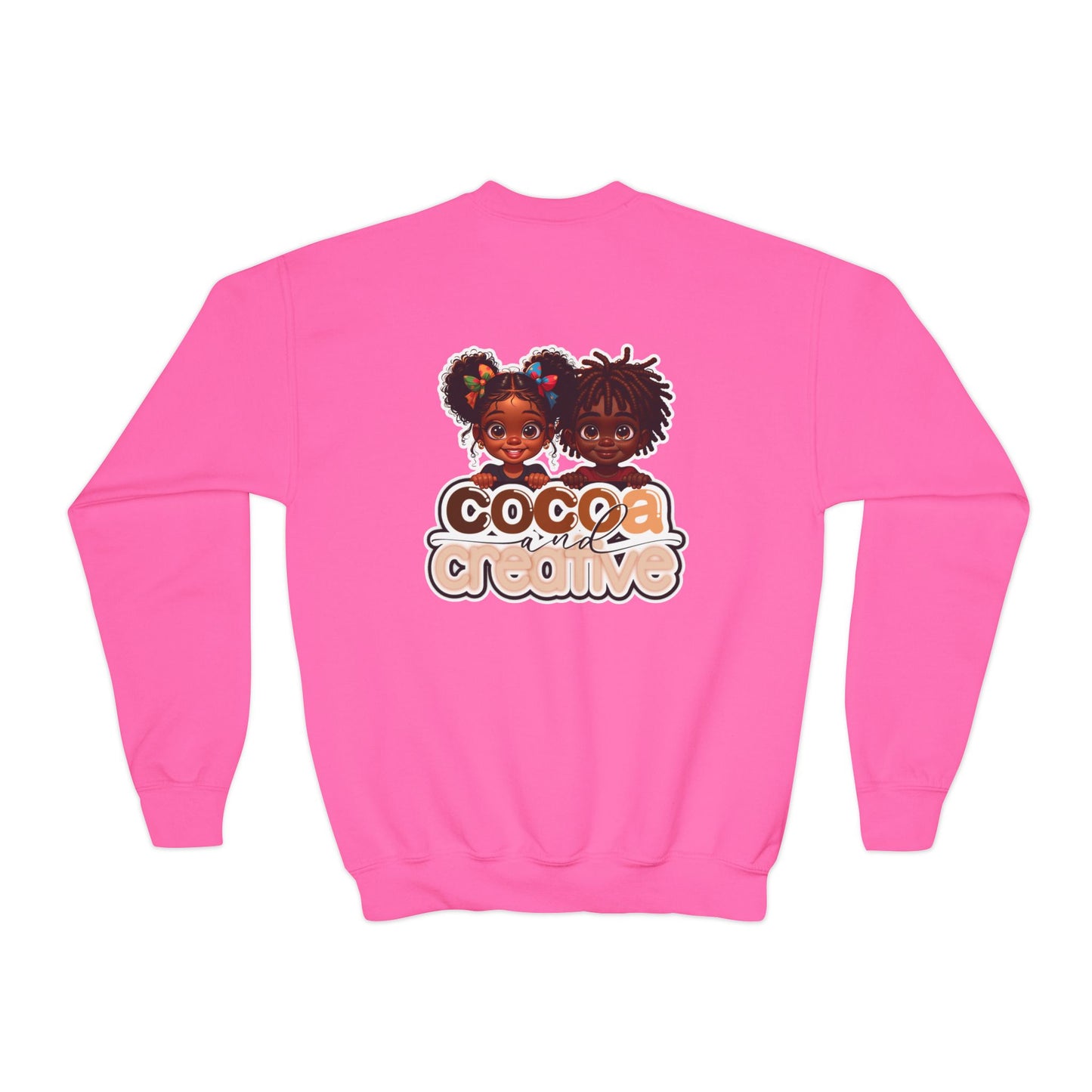 Cocoa and Creative Youth Sweatshirt | Front and Back Design