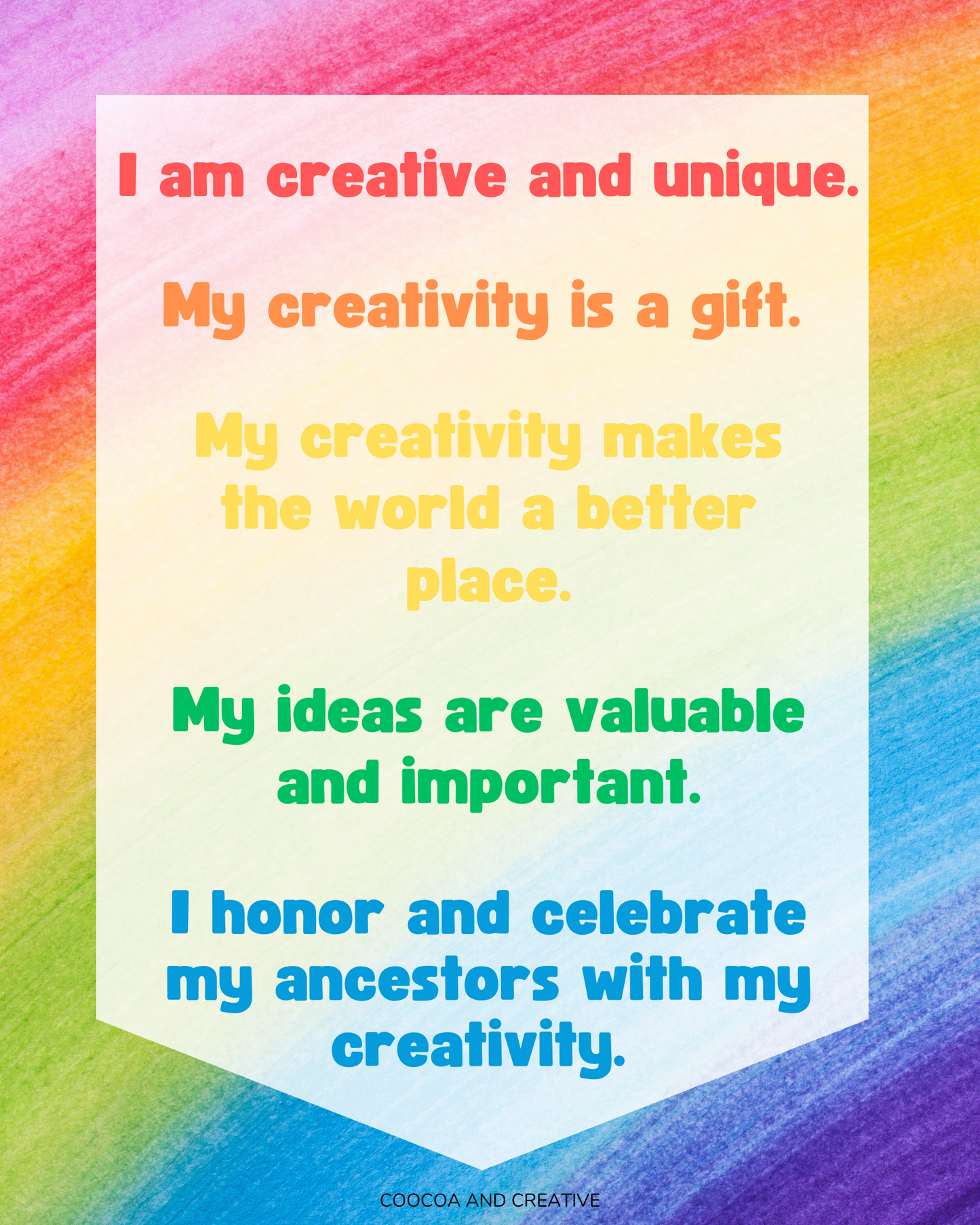 Cocoa and Creative Affirmation Posters FREEBIE