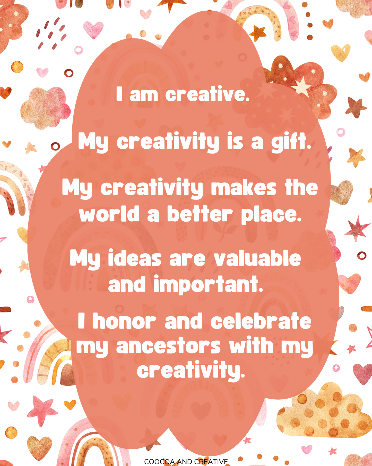 Cocoa and Creative Affirmation Posters FREEBIE