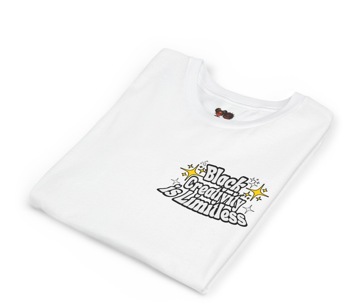 Black Creativity is Limitless Youth Short Sleeve Tee | White