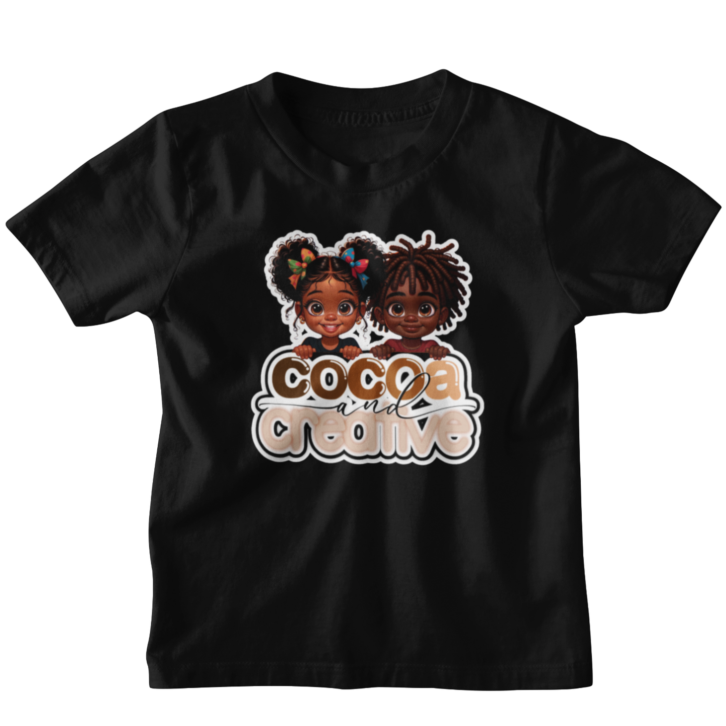 Cocoa and Creative Toddler Tee | White Outline