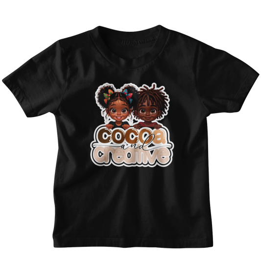 Cocoa and Creative Toddler Tee | White Outline