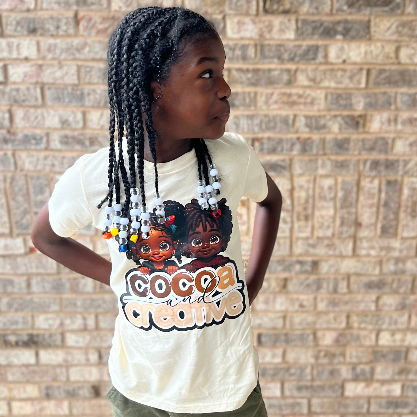 Cocoa and Creative Youth Tee | Black Outline