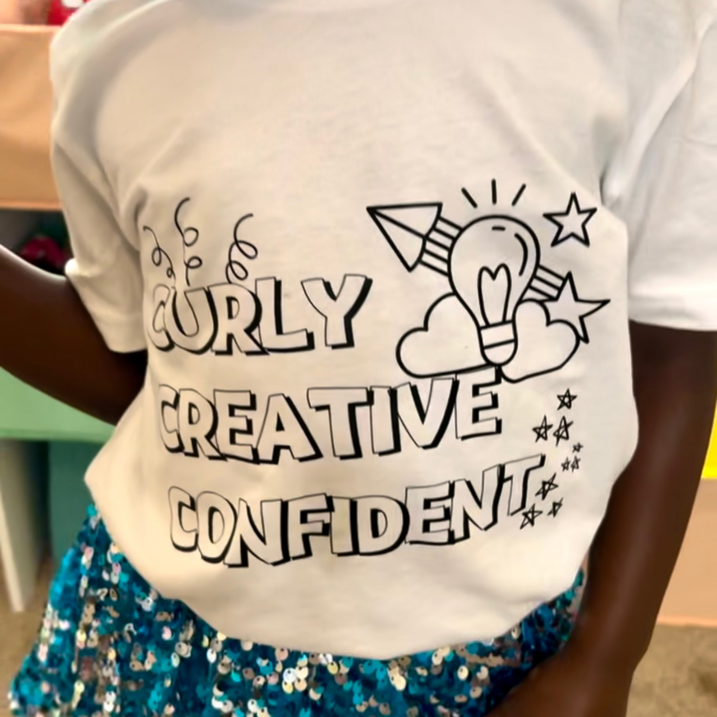 Curly Creative and Confident Youth Tee